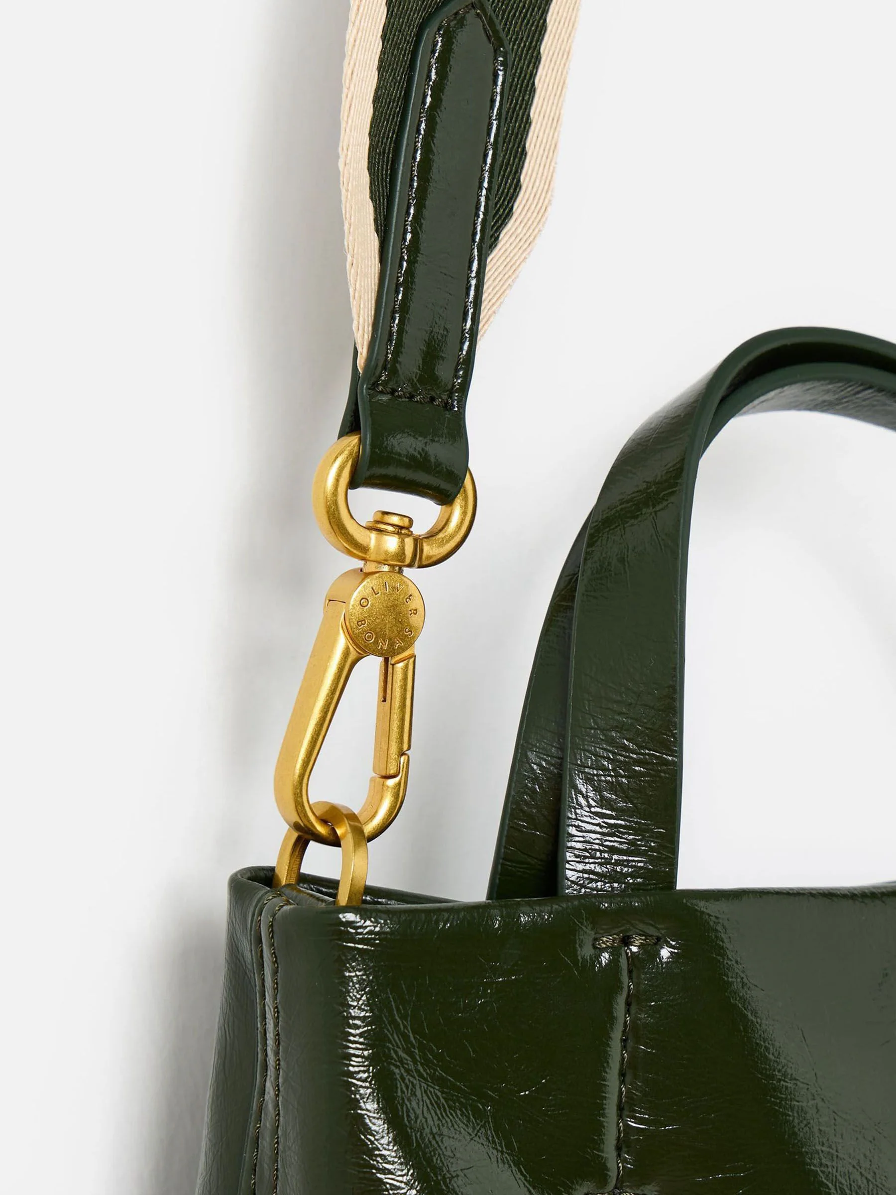 Oliver Bonas Mia Patent Mini Tote Cross-Body Bag
