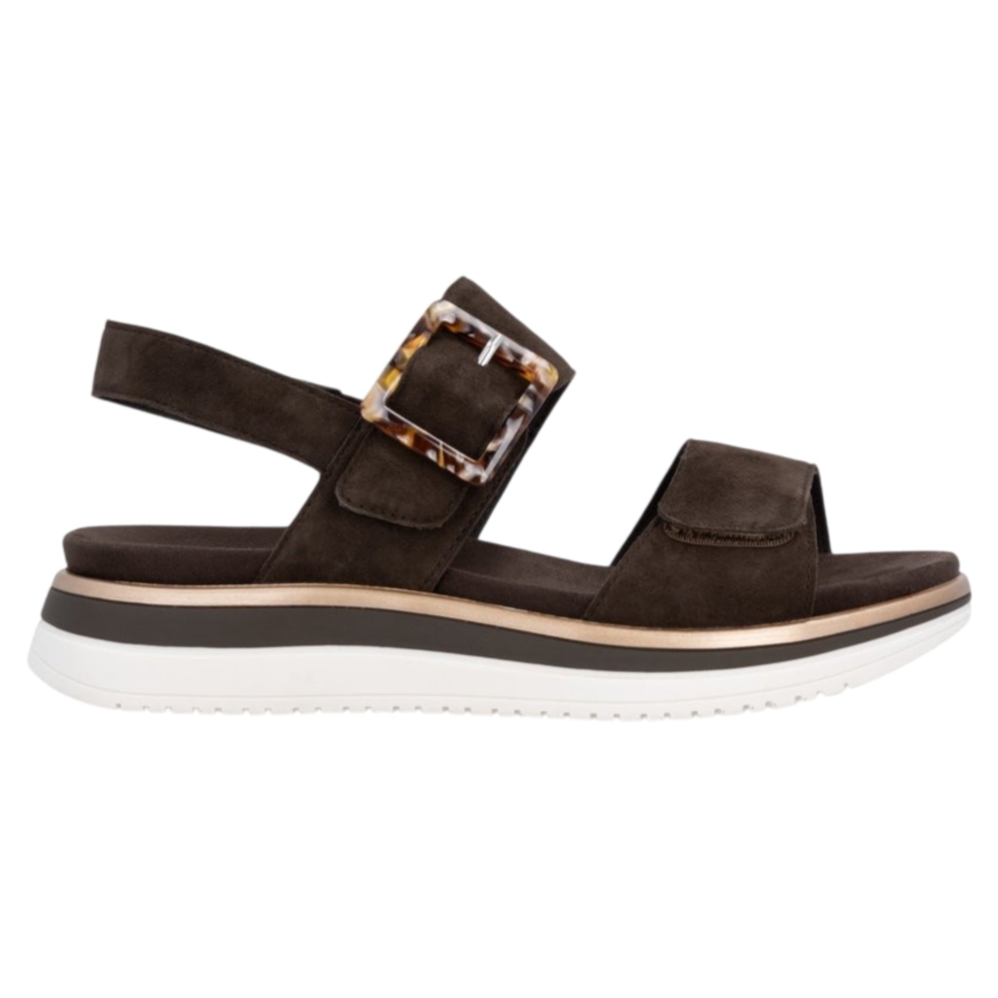 Flade sandaler, kvinder, havanna brun