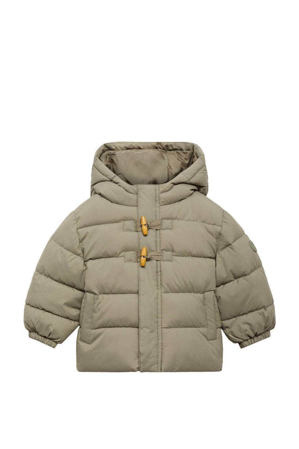 Mango Kids gewatteerde winterjas olijfgroen