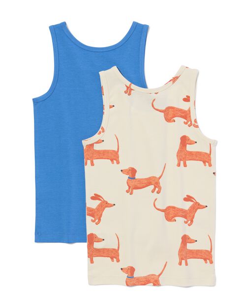 débardeur en coton extensible enfant chiens - lot de 2 bleu