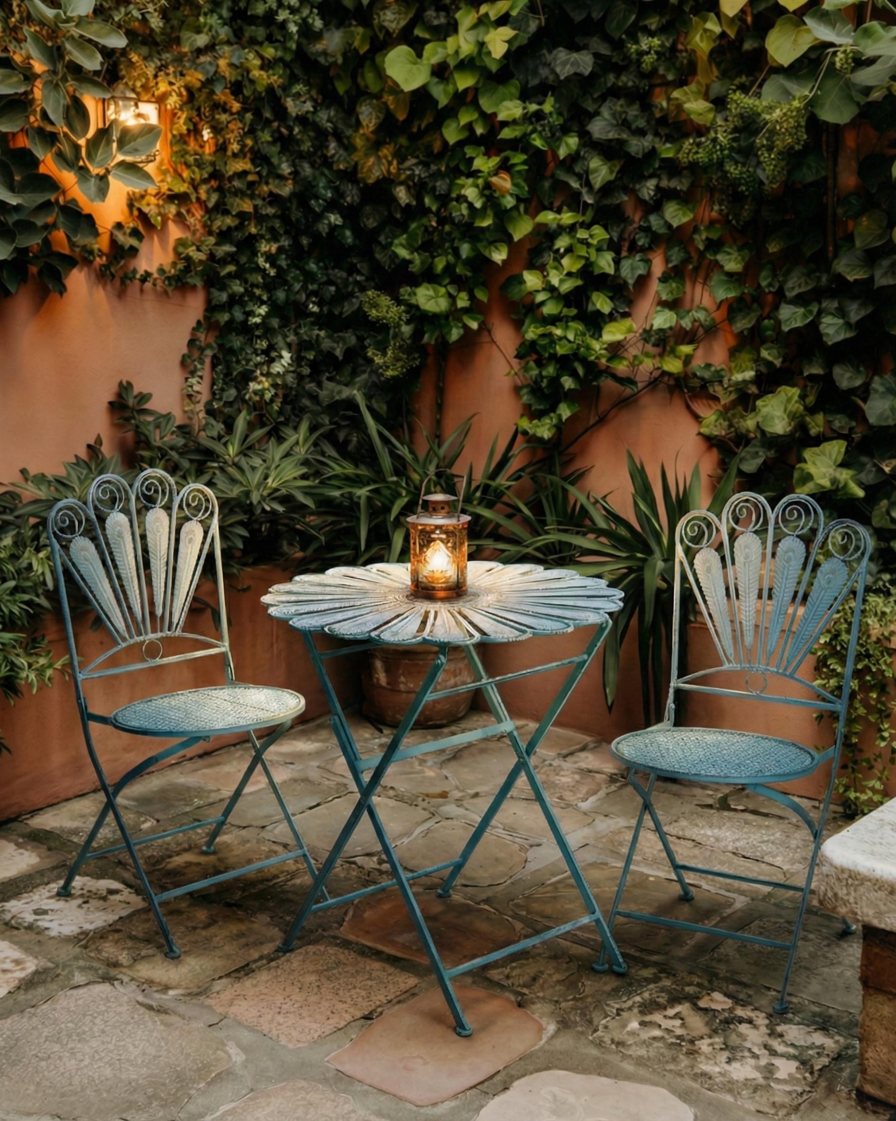 Set van 2 tuinstoelen PAVIA inklapbaar Metaal Blauw