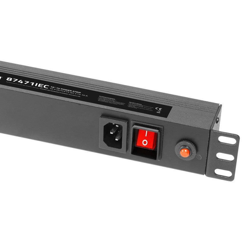 Adam Hall 87471IEC stroomverdeler met 10 IEC outlets en kabels