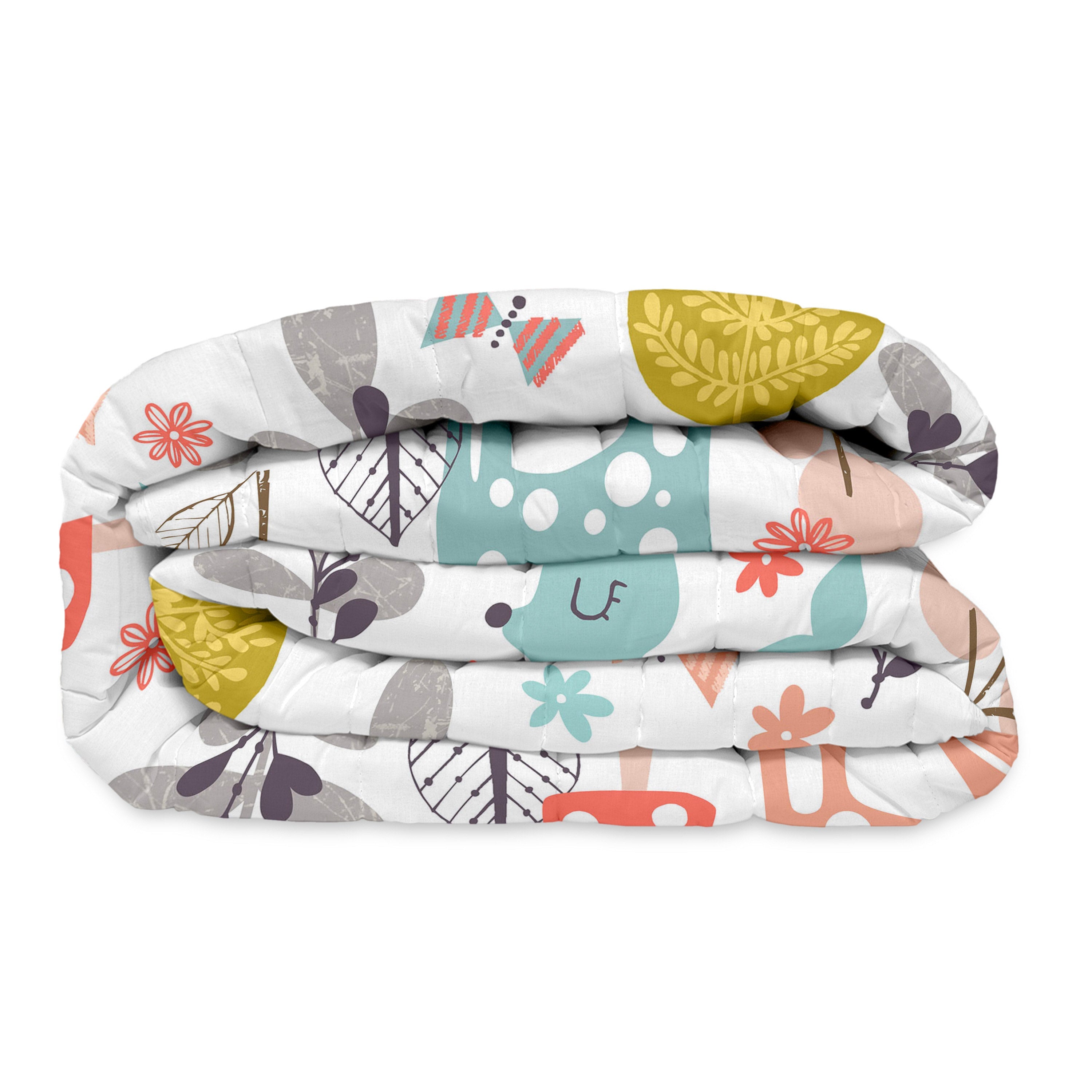 Woodland Sprei Moshi Moshi, Veelkleurig, 100% Katoen (buitenkant) 100% Polyester (vulling), de kwaliteit van 150 TC