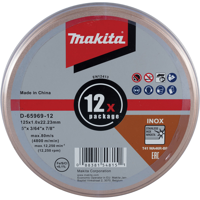 Makita doorslijpschijf RVS 125mm
