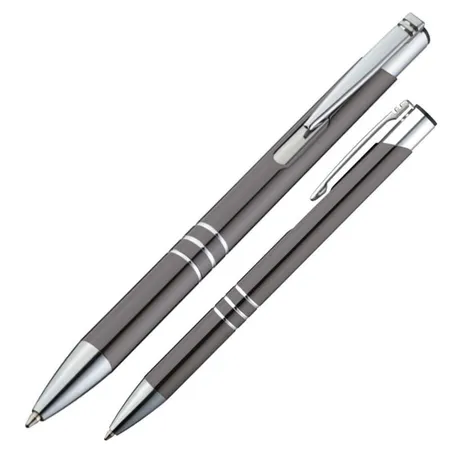 Macma Kugelschreiber aus Aluminium, anthrazit, 50 Stück