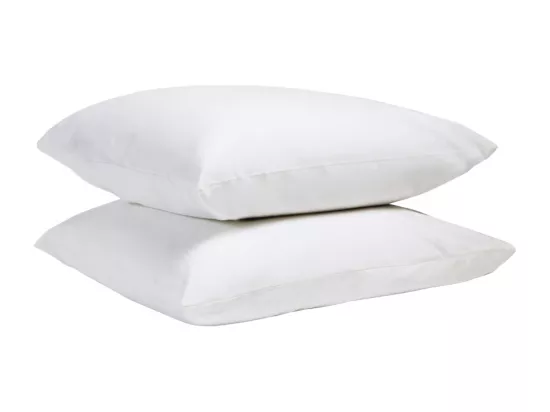 Taie d'oreiller 100% Percale de coton - Blanc - 50x75cm