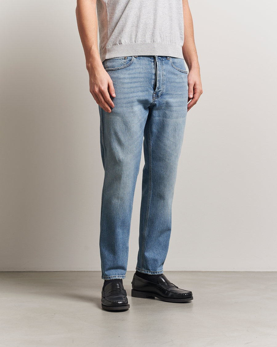 Lardini Tapered Washed Jeans Blue