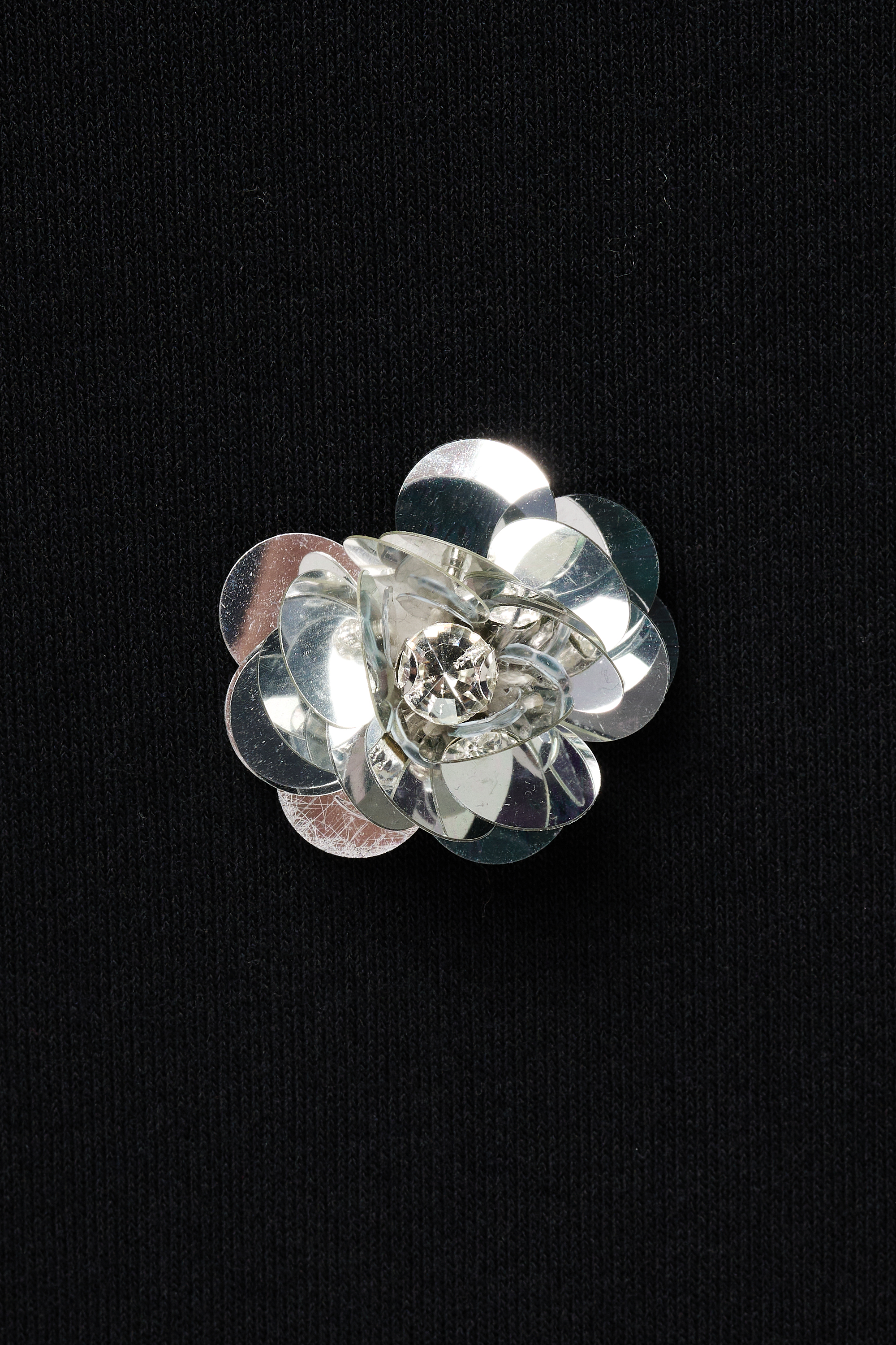 Sweater met 3D bloemen Zwart