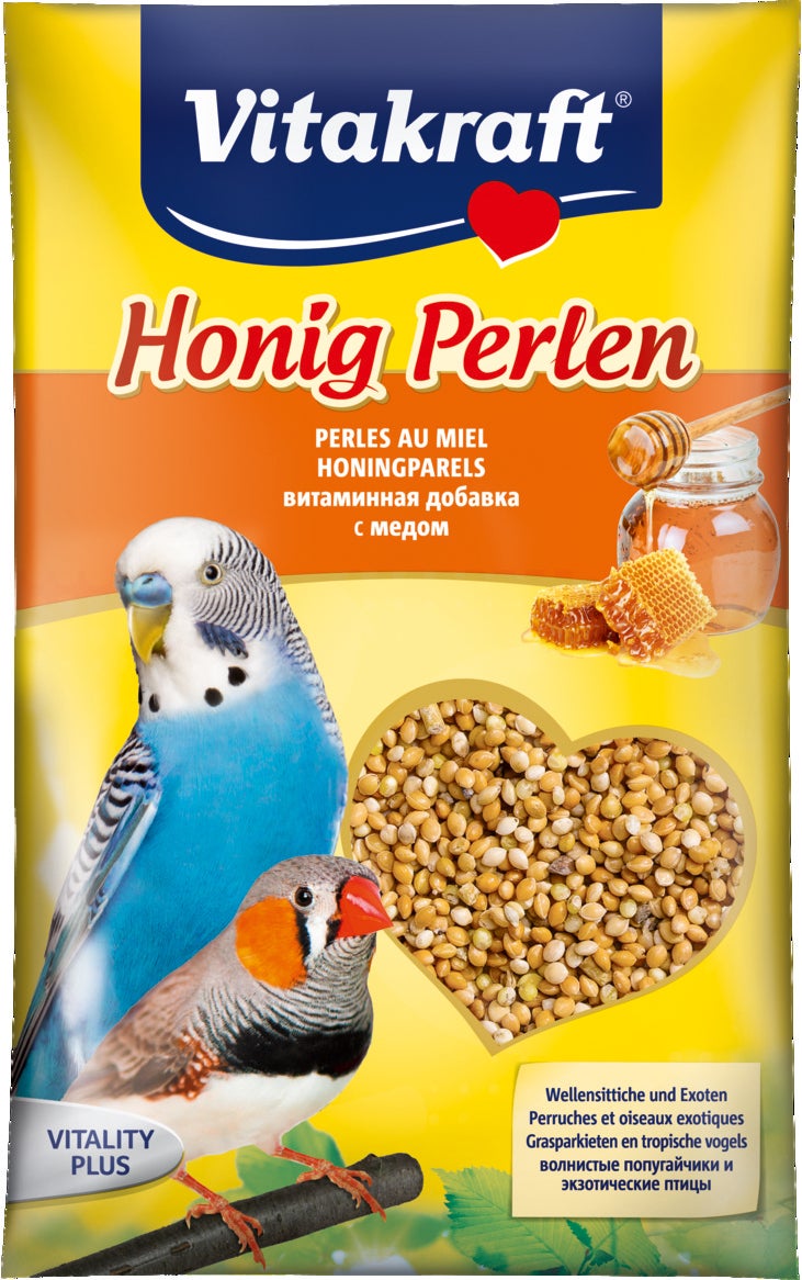 Vitakraft vogelsnack honingparels parkiet en exoot 20 g