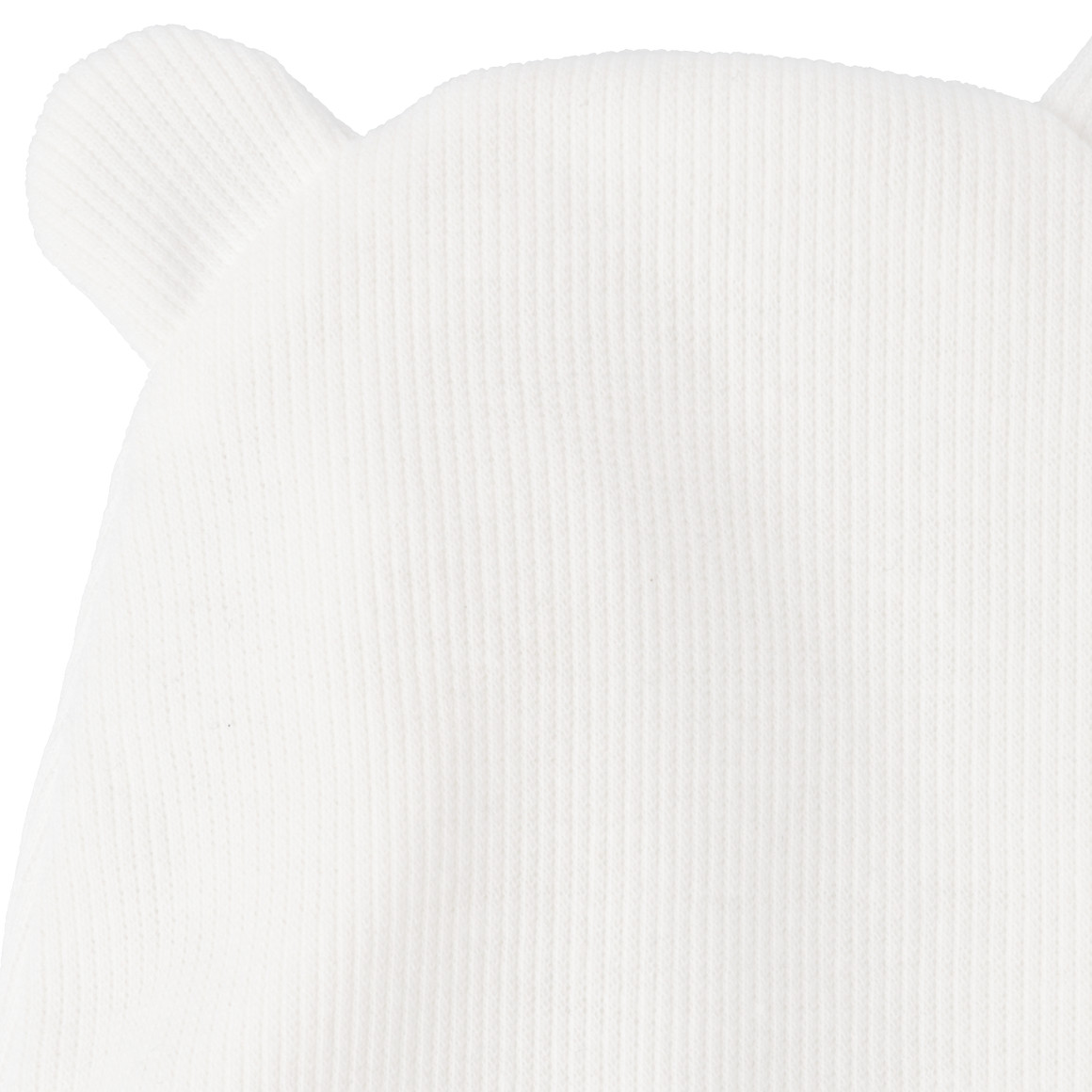 Topomini Baby Mütze mit Rippstruktur weiss