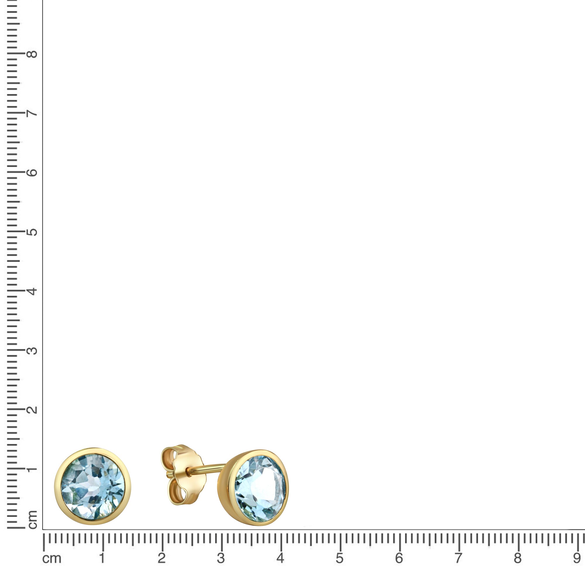 Fascination by Ellen K. Ohrringe Gold 375 mit Blautopasen 7mm