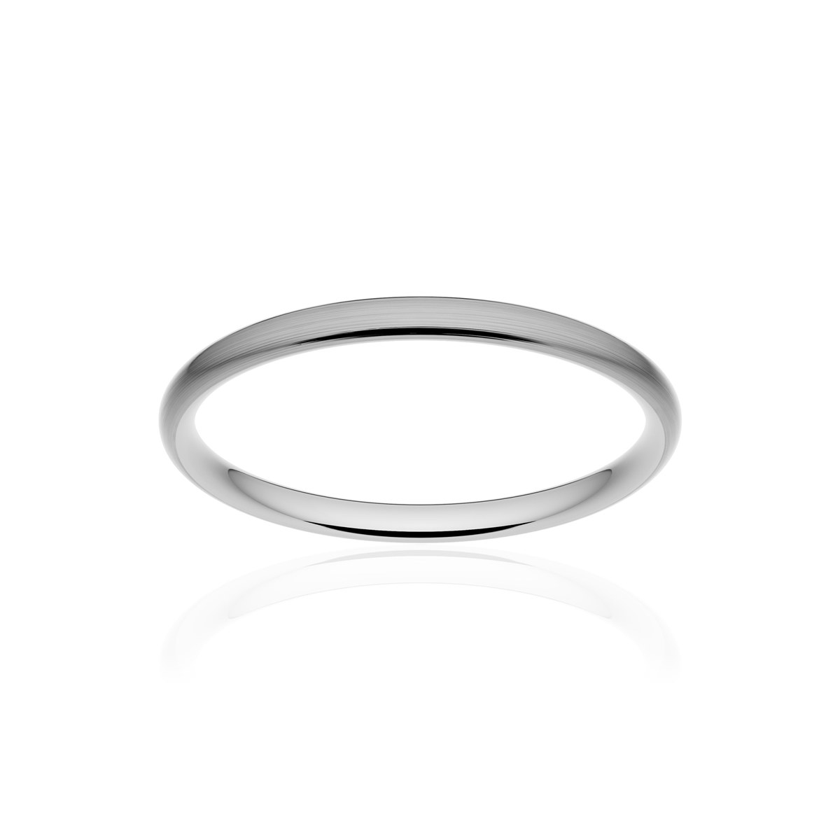 Alliance platine 950 brossé demi-jonc confort 2 mm