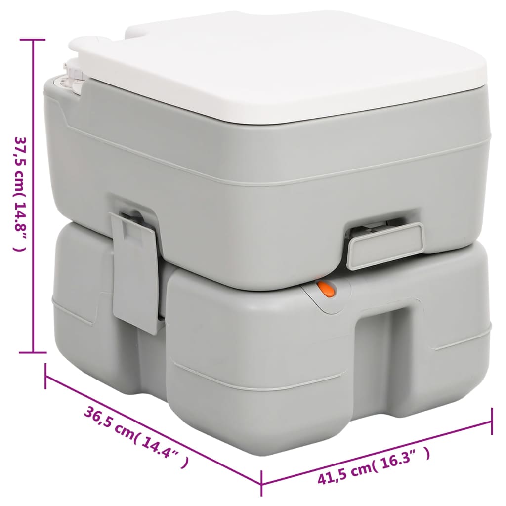 Vaso sanitário e reservatório de água para camping Vidaxl branco