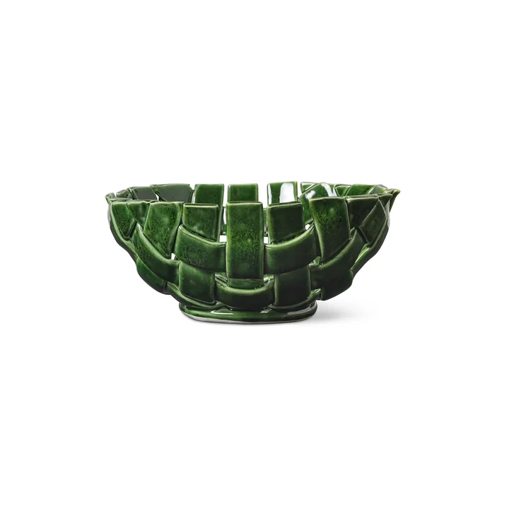 Ferm Living - Plait Schale, Ø 24 cm, emerald green