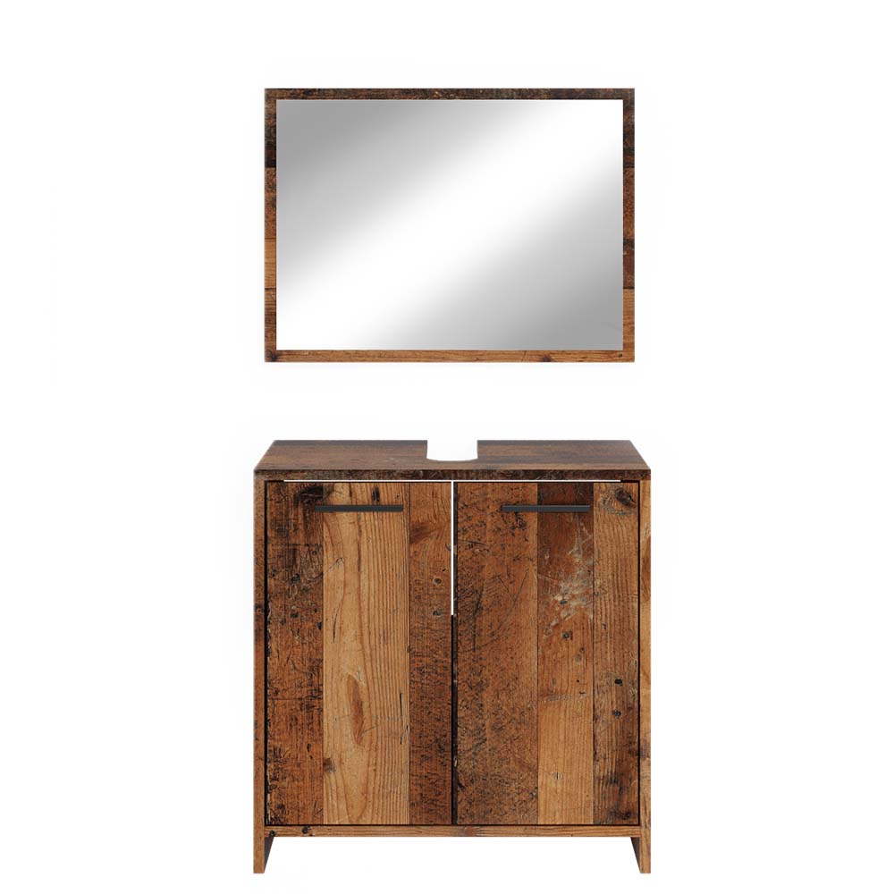 Vicco Badmöbelset Kiko Old Style modern Badezimmerschrank Badschrank Badezimmermöbel Waschtischunterschrank Badspiegel Schranktür Schrankfach