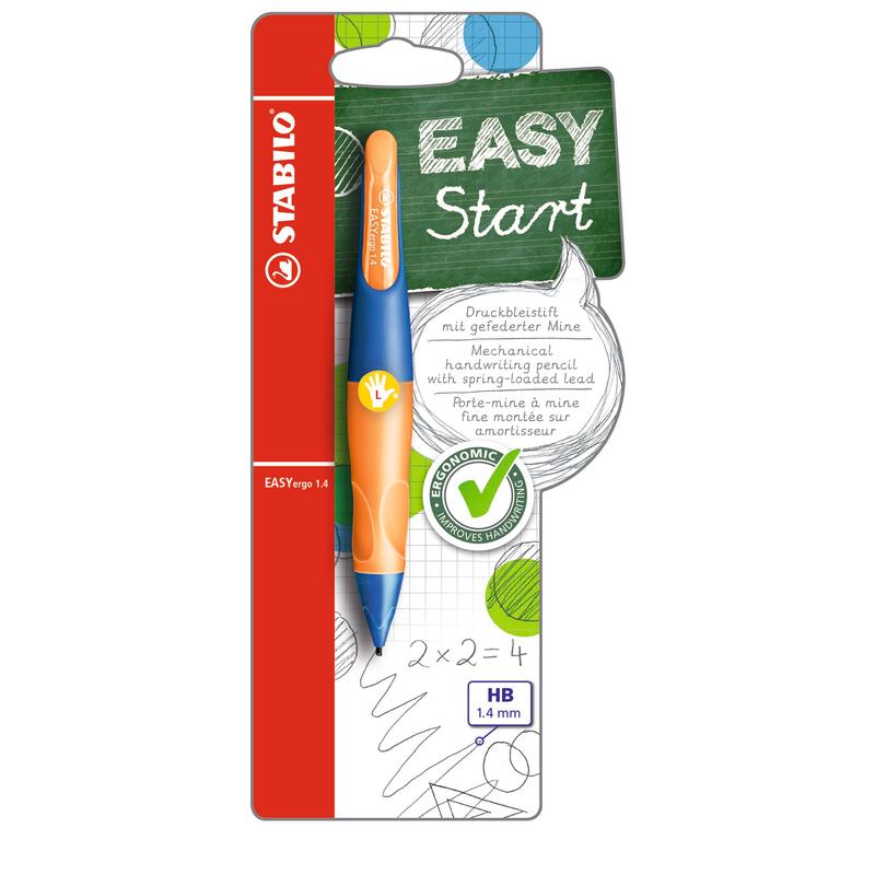 Stabilo Druckbleistift EASYergo 1.4, für Linkshänder, 1.4 mm, HB, blau/neonorange