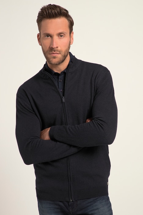Strickjacke, Wollmix, Stehkragen, Zipper