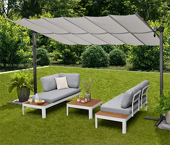Leco Sonnendach, 400 x 250 cm, hellgrau