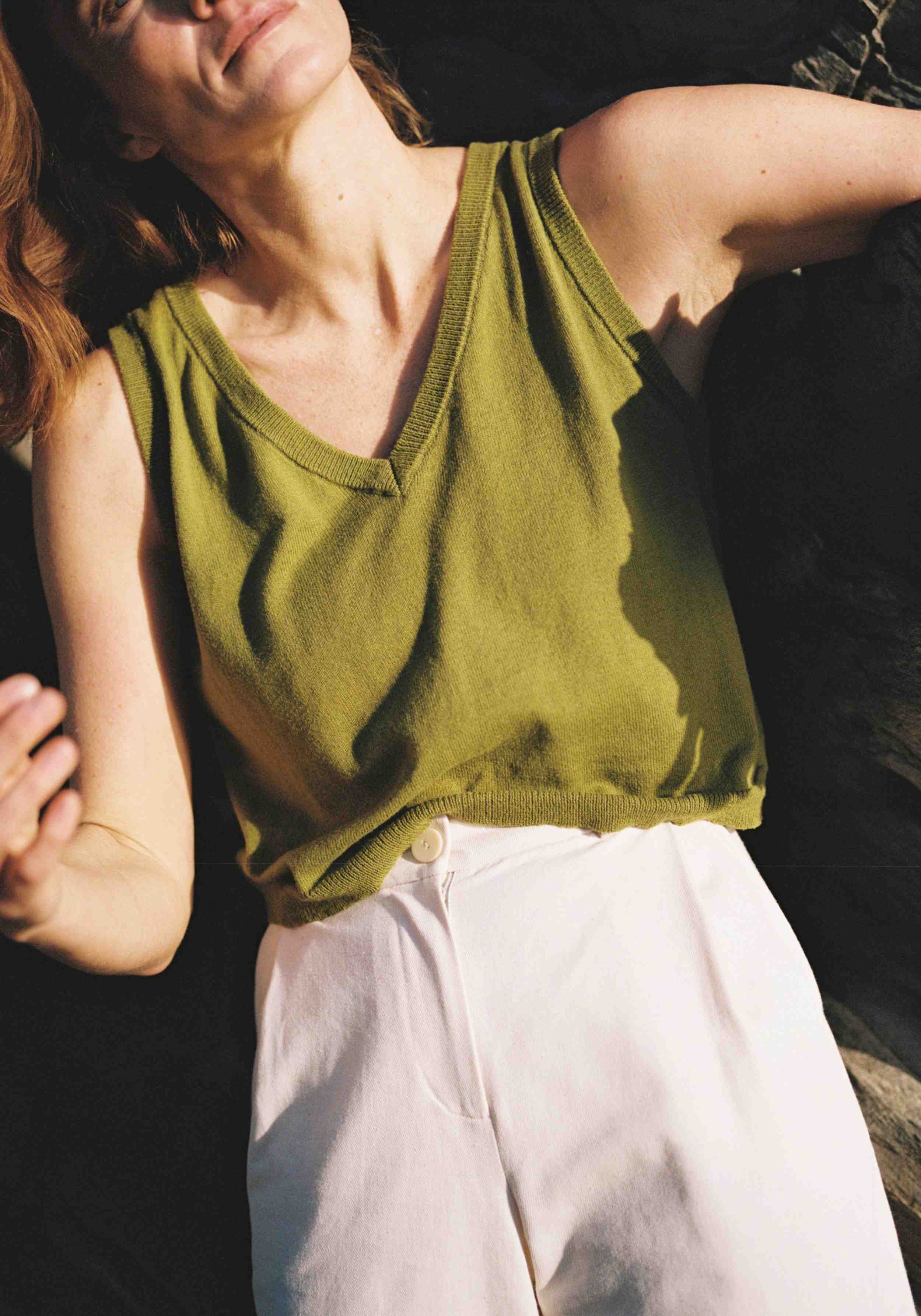 Jungle Folk Knit Top Flora Moss Green