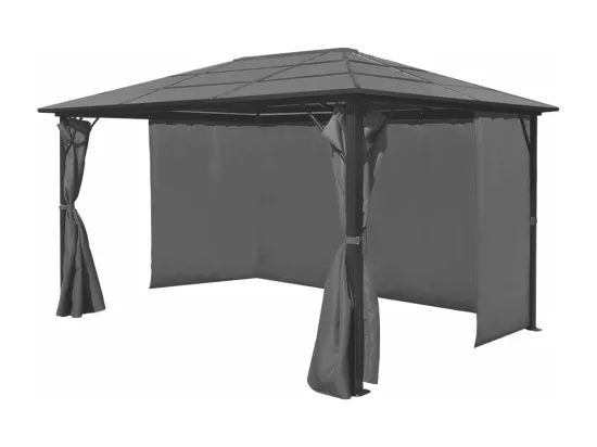 Chapiteau avec rideau Anthracite Aluminium 400 x 300 cm