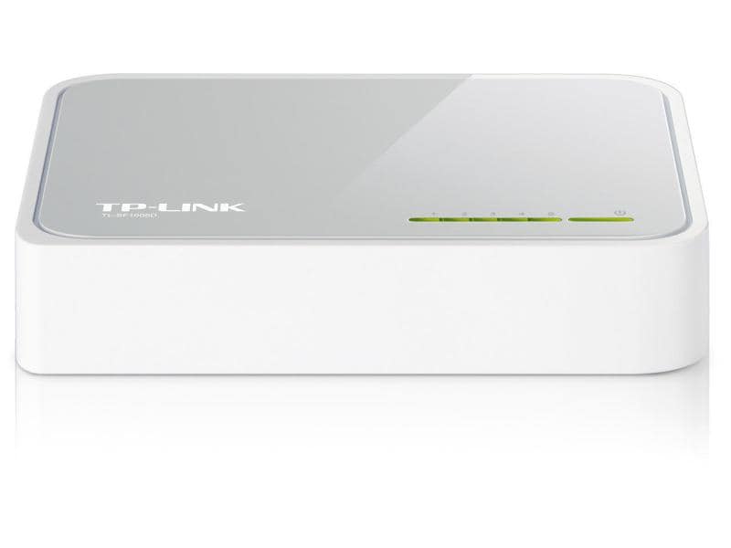 TP-Link Switch TL-SF1005D 5 Port Effizienter 5-Port 10/100Mbps Desktop-Switch – Energiesparend, Lüfterlos, Universelle Kompatibilität