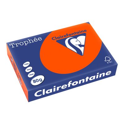 Clairefontaine Trophée - Papier couleur - A4 (210 x 297 mm) - 80 g/m² - Ramette de 500 feuilles - rouge cardinal