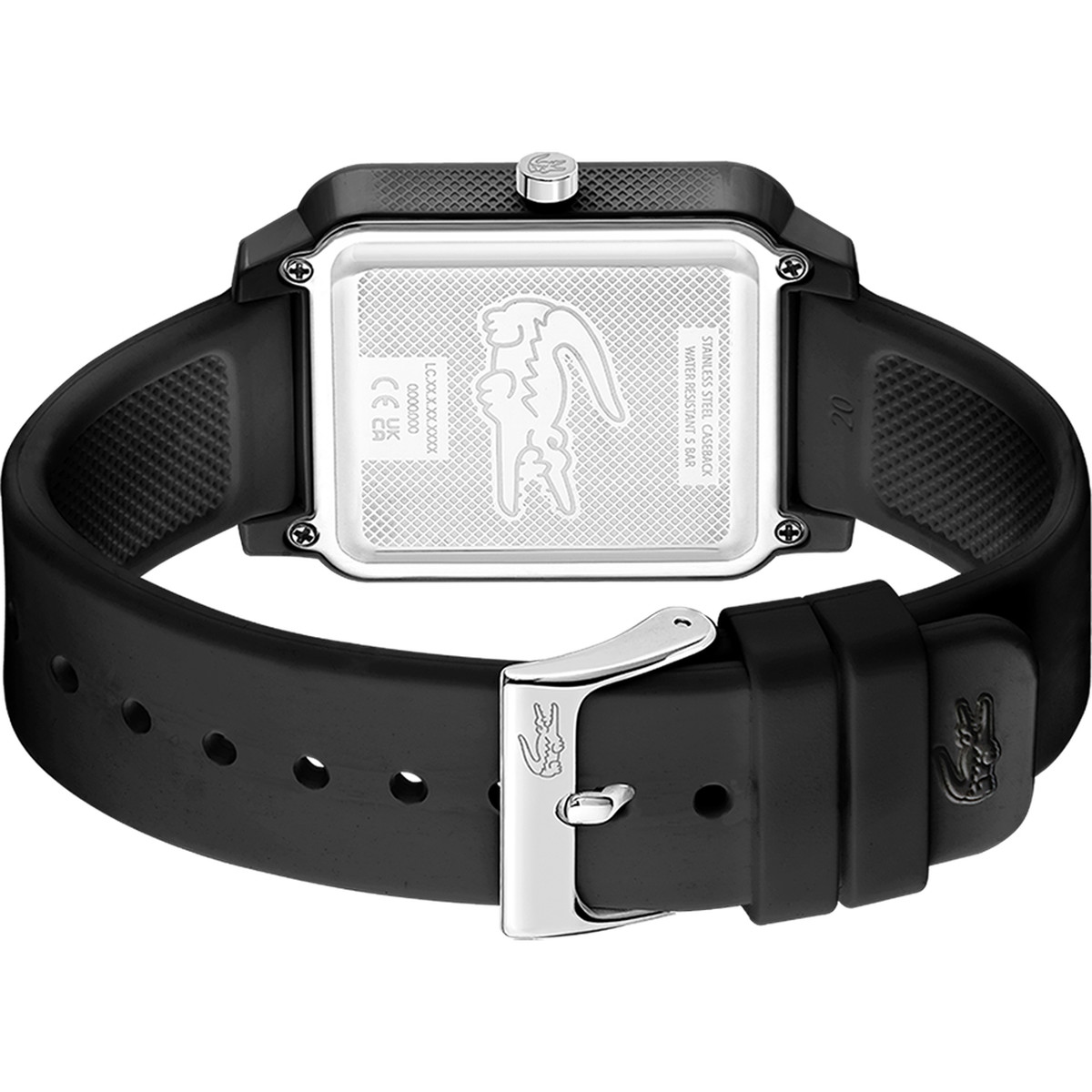 Montre LACOSTE Studio homme acier bracelet silicone noir