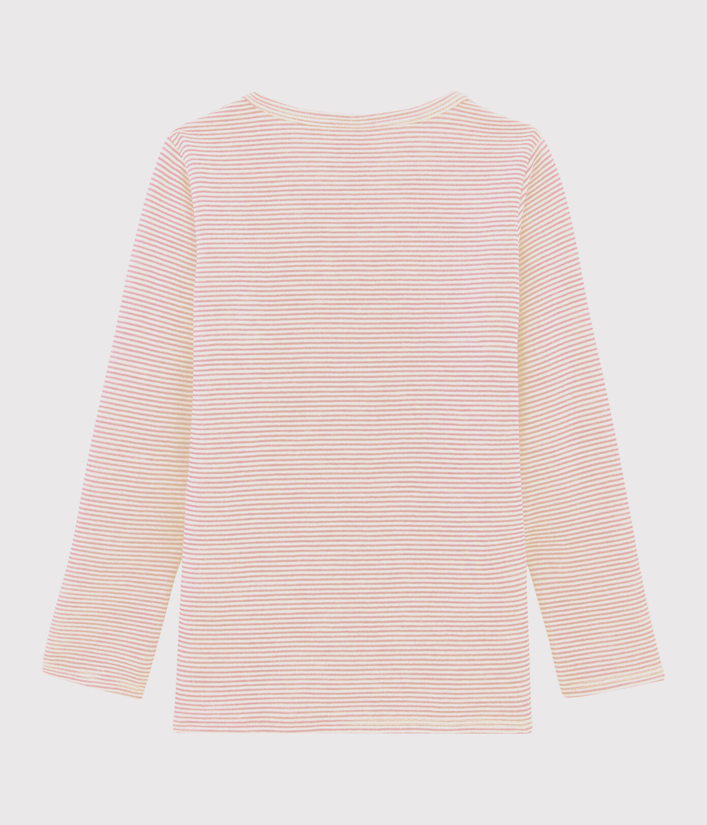Tee-shirt manches longues milleraies petite fille en laine et coton