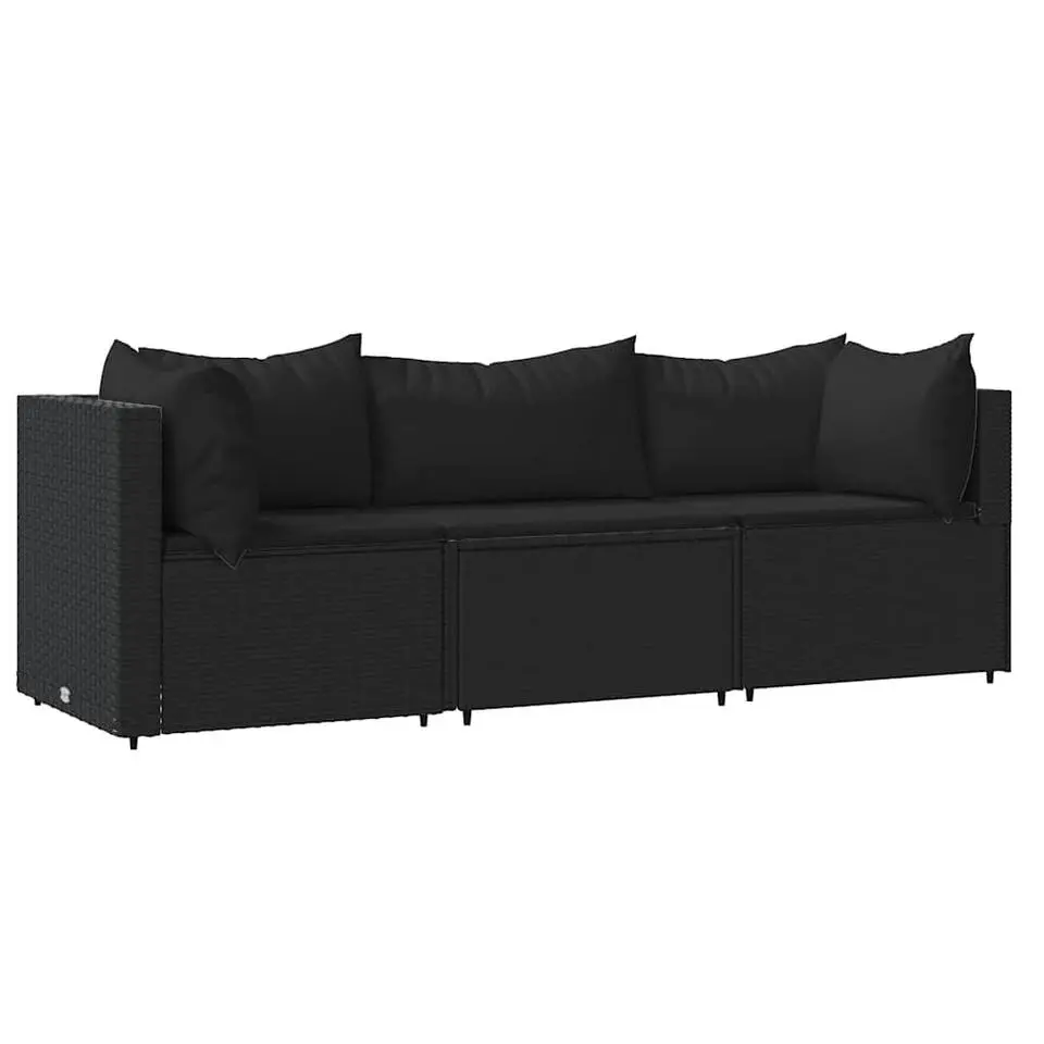 vidaXL - Loungeset - Zwart - Poly rattan