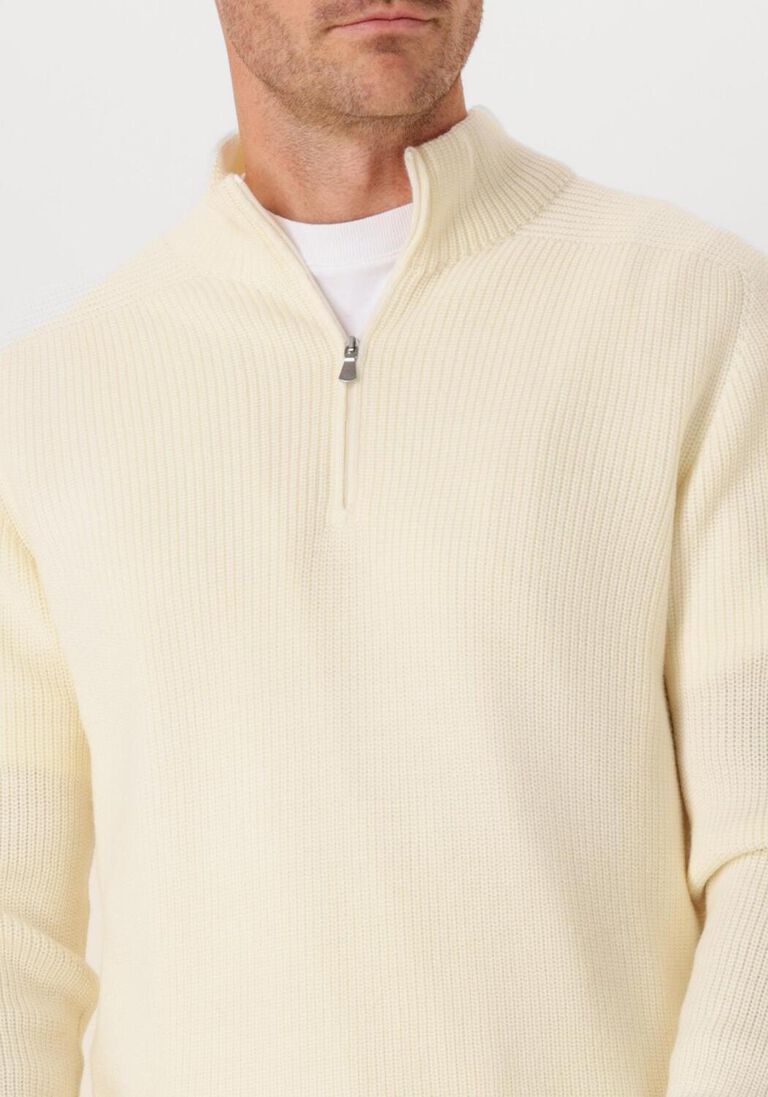 ecru gran sasso trui mock zip