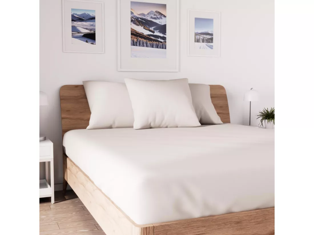 Drap housse en coton 160x200 cm JERSEY lin, par Soleil d'ocre