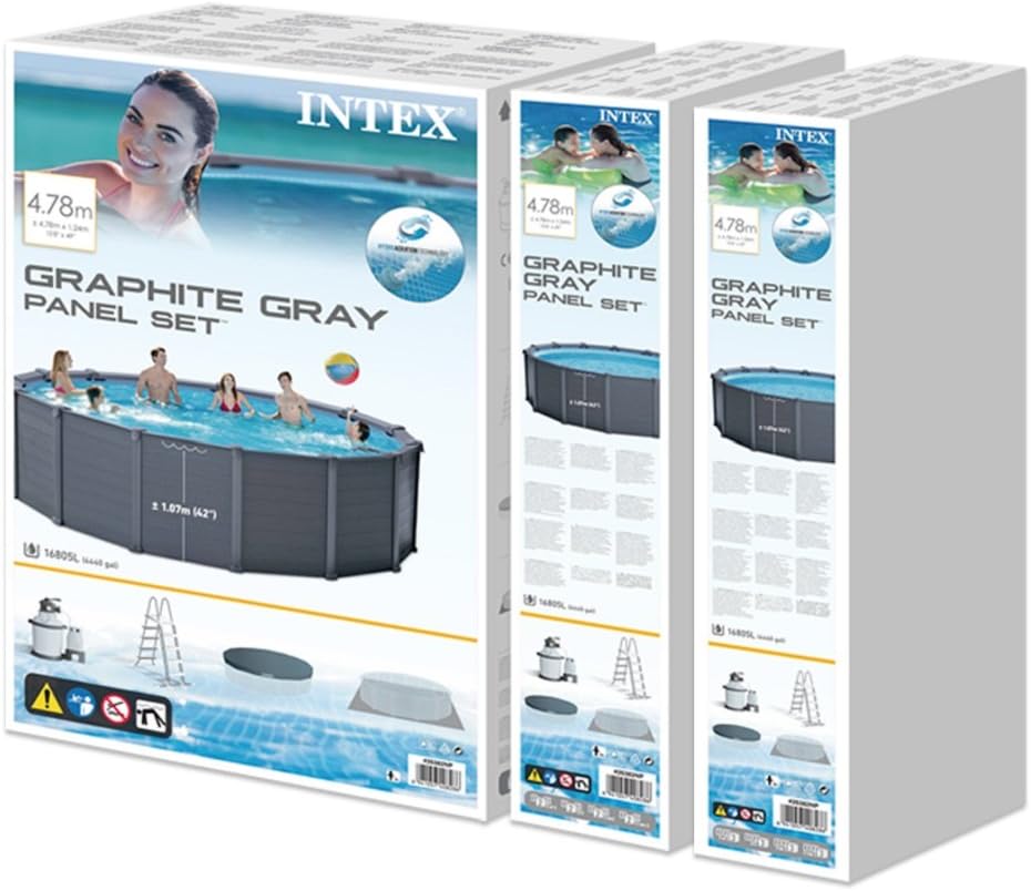Intex Pool Graphite Panel Frame 478 x 124 cm
