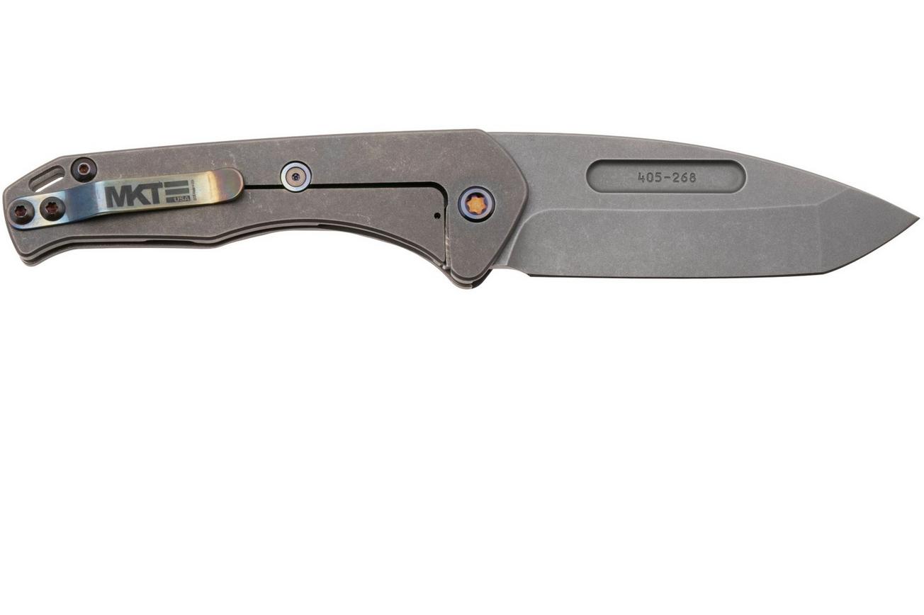Medford Prae Slim 25-PS-04, Old School Tumbled S45VN Tanto Blade, Old School Tumbled Handle, Flamed Hardware zakmes