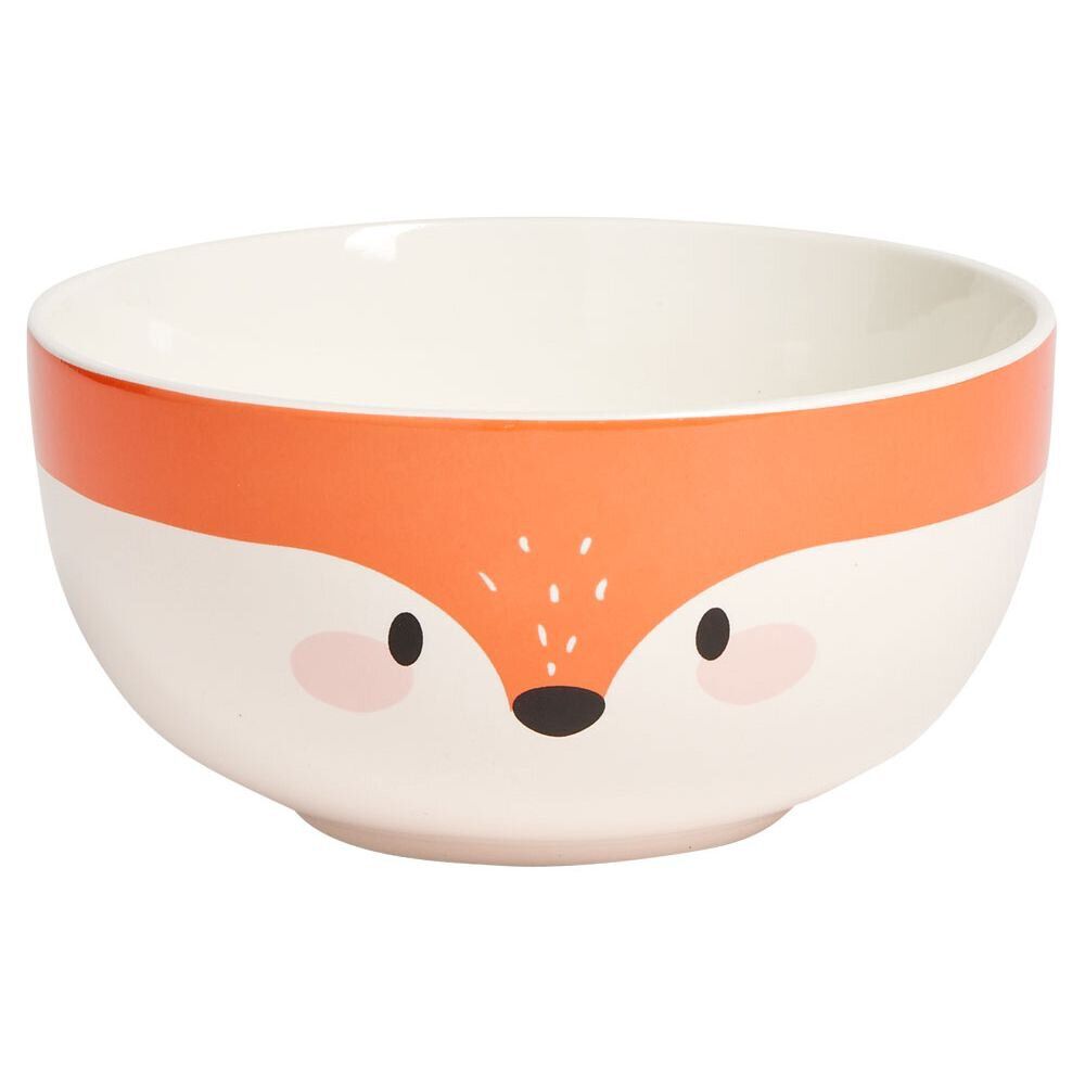 Coffret bol et mug en porcelaine renard orange
