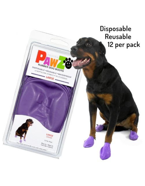 Pawz Rubber Dog Boots - Hondenschoen - Paars Large
