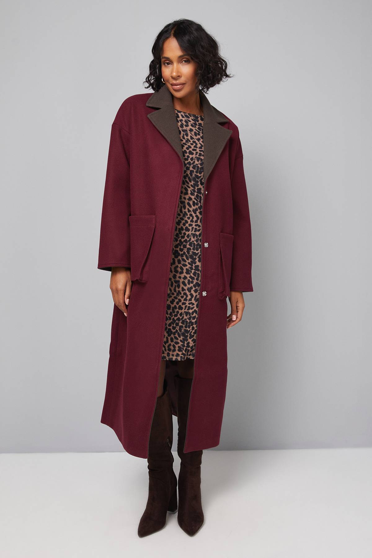 Wallis Manteau à Détail Foulard Double Face