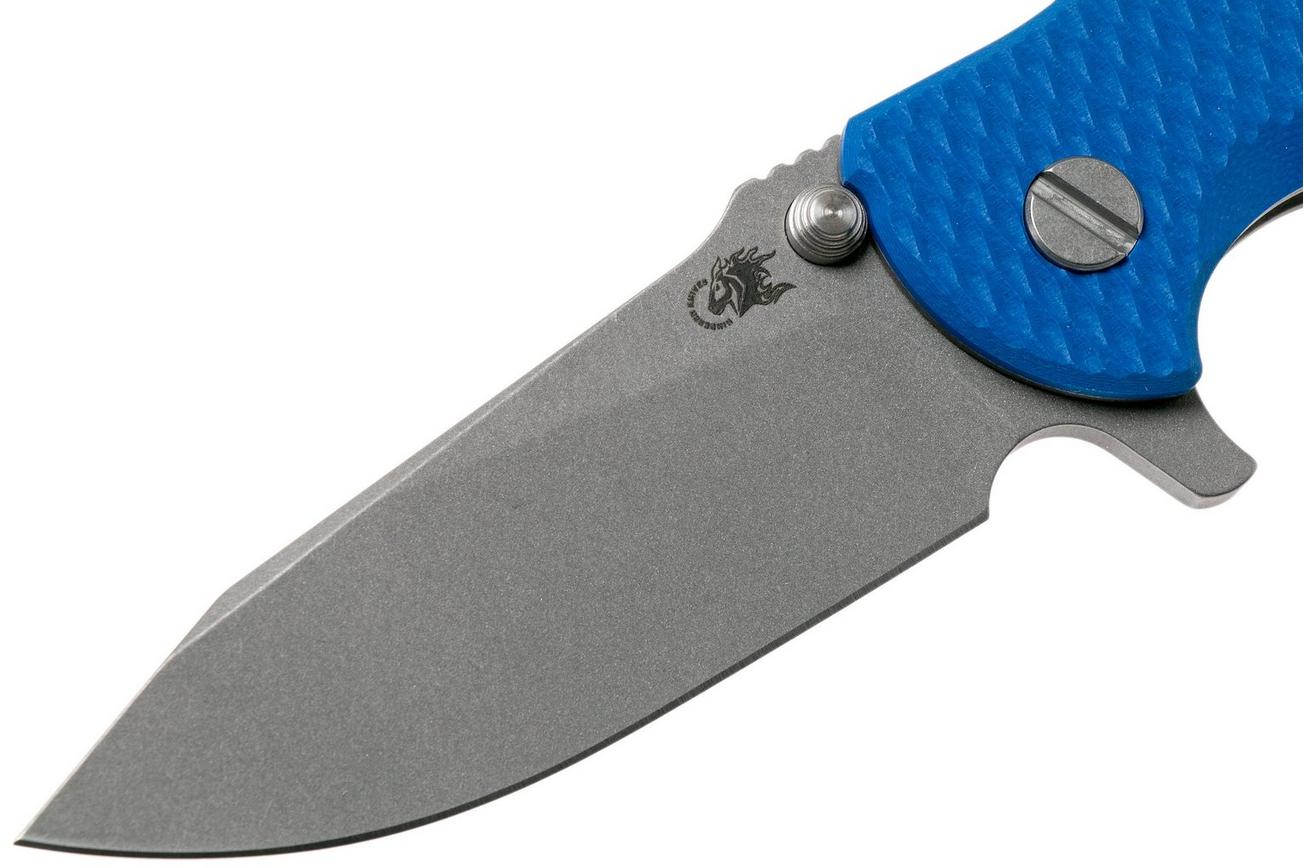 Rick Hinderer Jurassic Slicer Working Finish Blue G10 CPM 20CV zakmes