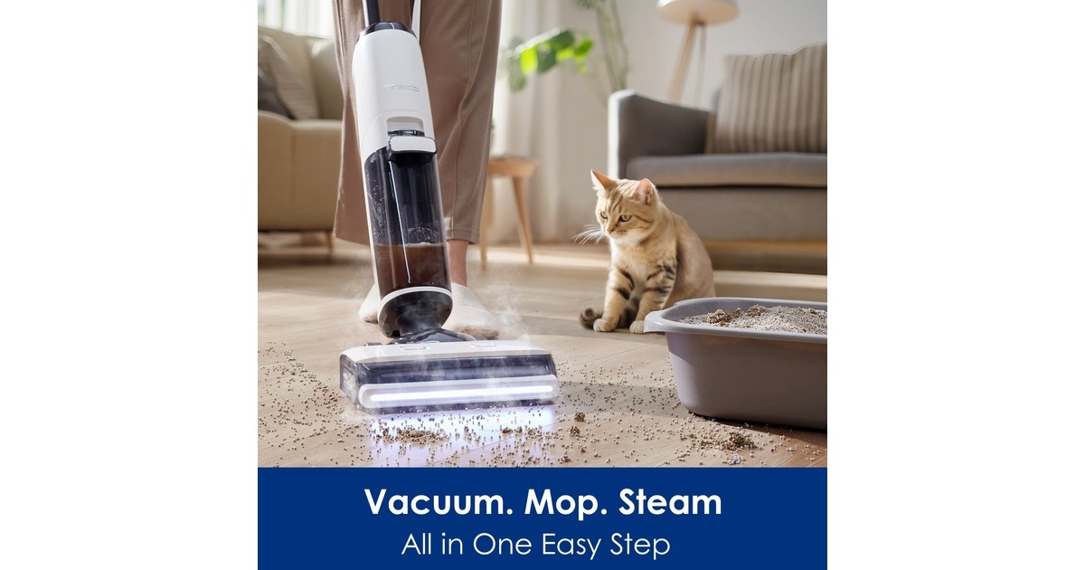 TinecoFloor One S7 Steam 4-in-1 apparaat nat- en droogzuiger  (Wit/zwart, Stofzuigt, dweilt, stoomt en droogt | smart | oplaadbaar)