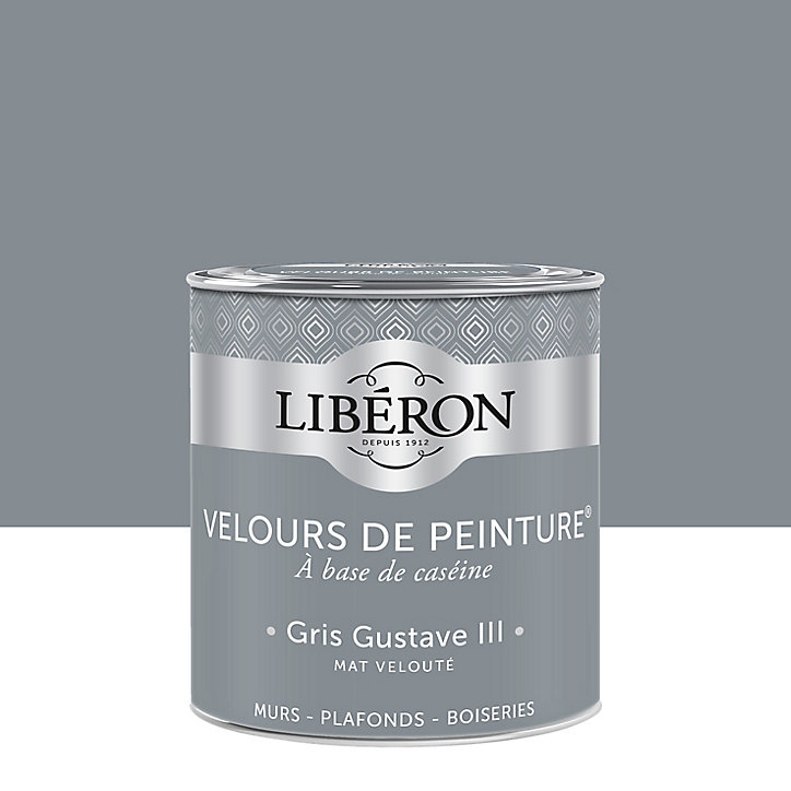 Peinture murs, plafonds et boiseries Velours de peinture gris gustave III Libéron 0,5L