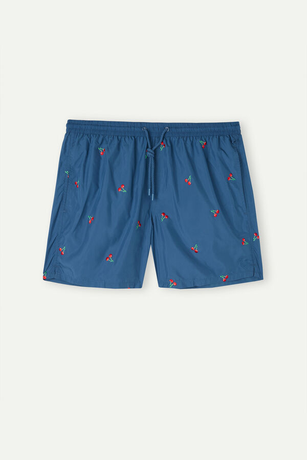 Maiô boxer com bordado de cerejas