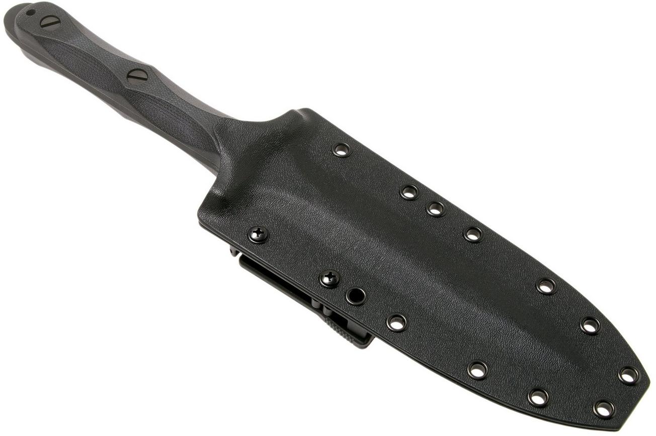 Rick Hinderer EK Dagger O1 Parkerized, Black Micarta commando dolkmes