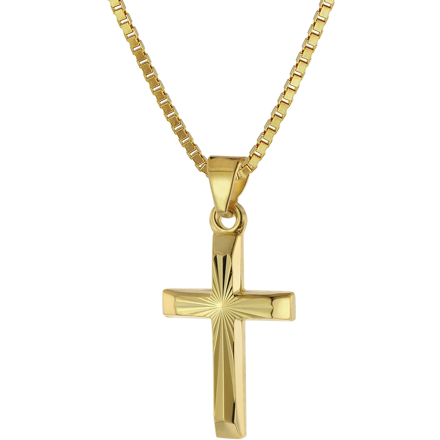trendor Halskette mit Kreuz für Kinder Gold 3338 Karat gold