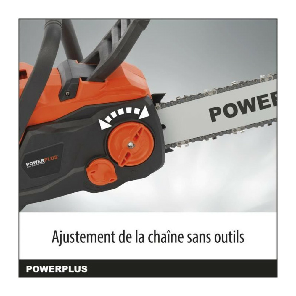 Tronçonneuse a batterie 40v dual power powdpg7576 - guide de 350 mm, moteur brusless - livrée sans batterie ni chargeur