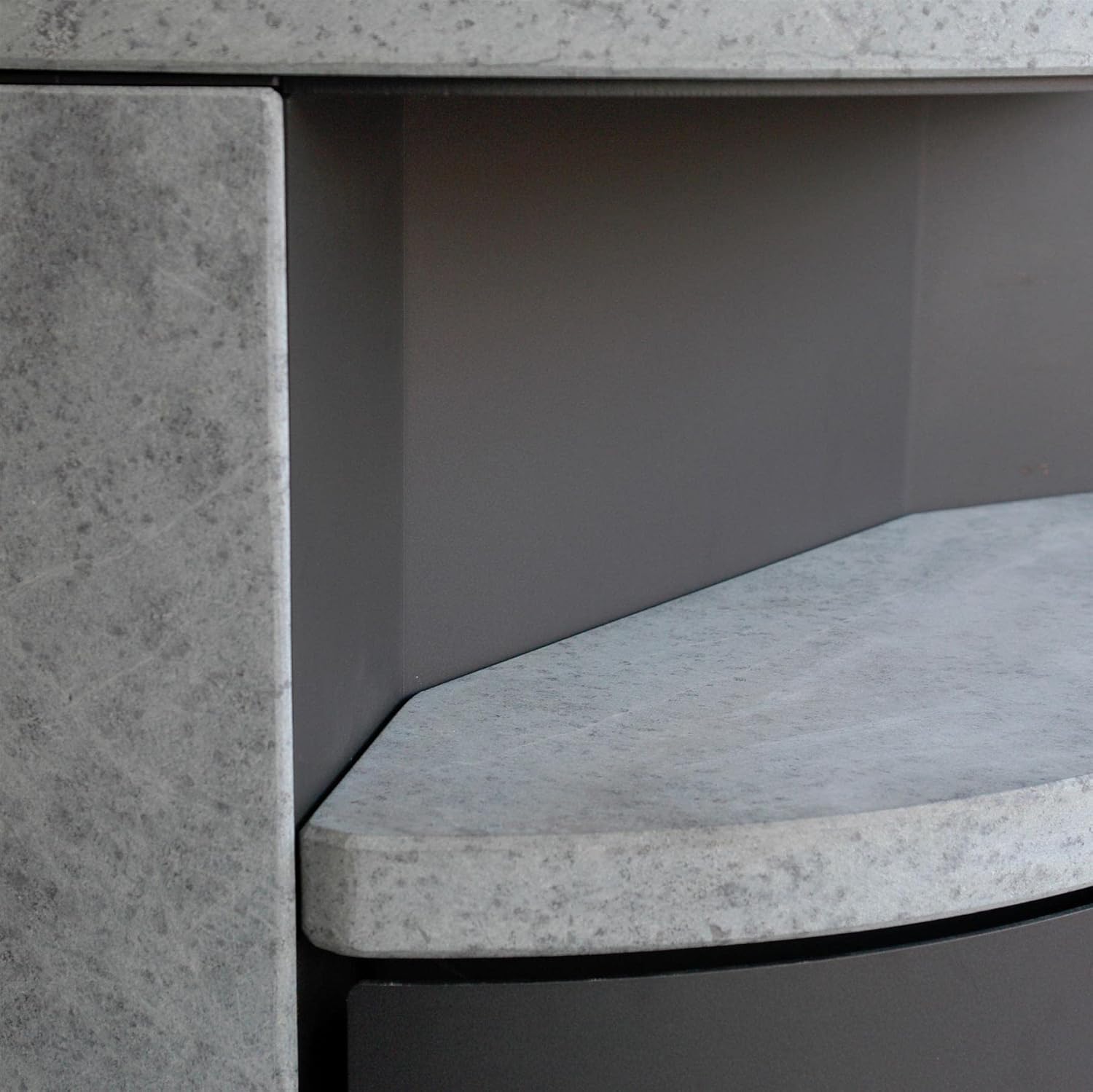 H&M Germany Kaminofen München Max Style gussgrau/Naturstein 150mm Rauchrohranschluss 8kw Holzofen Kohle Schwedenofen Steinverkleidung