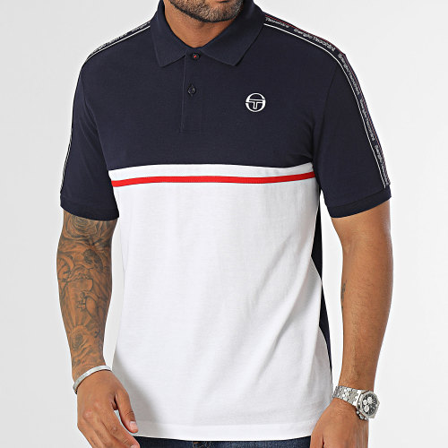 Polo Manches Courtes A Bandes 40292 Midday Bleu Marine Blanc