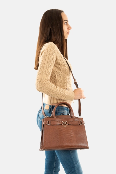 Sacs à main guess jeans arlena girlfriend satchel cog cognac
