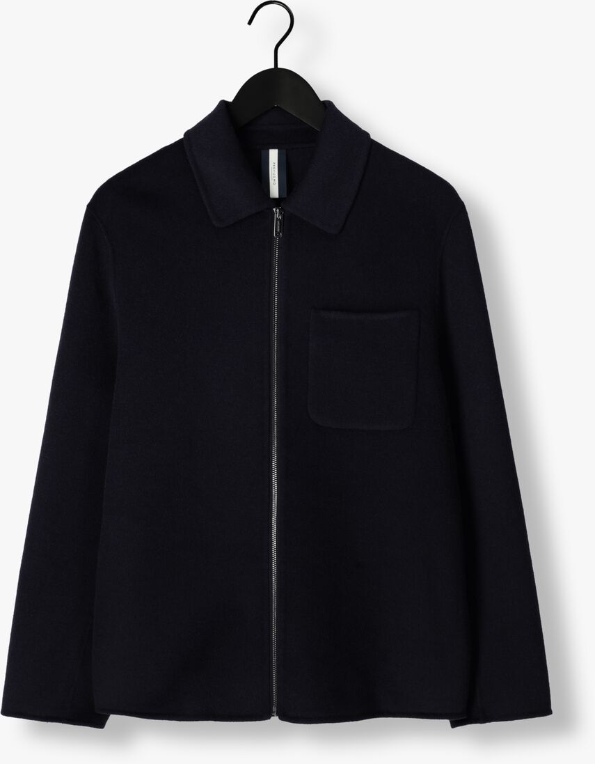 donkerblauwe profuomo overshirts overshirt wool zipper