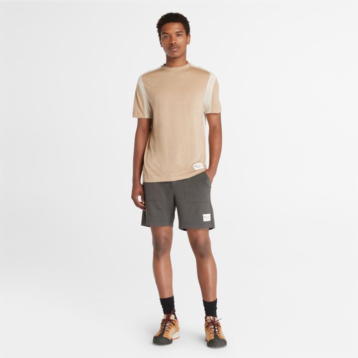 Camiseta Timberland x Icebreaker Merino ZoneKnit para homem na cor bege.