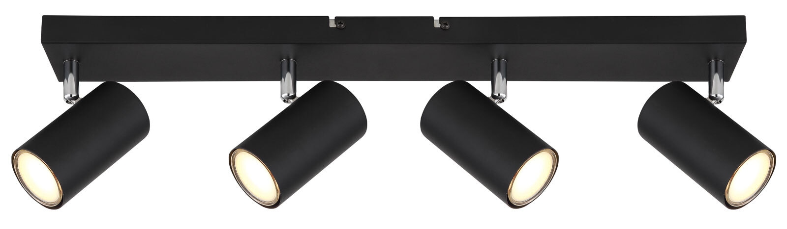 GLOBO Retrofit Deckenlampe mit 4 Spots ROBBY 56 cm schwarz