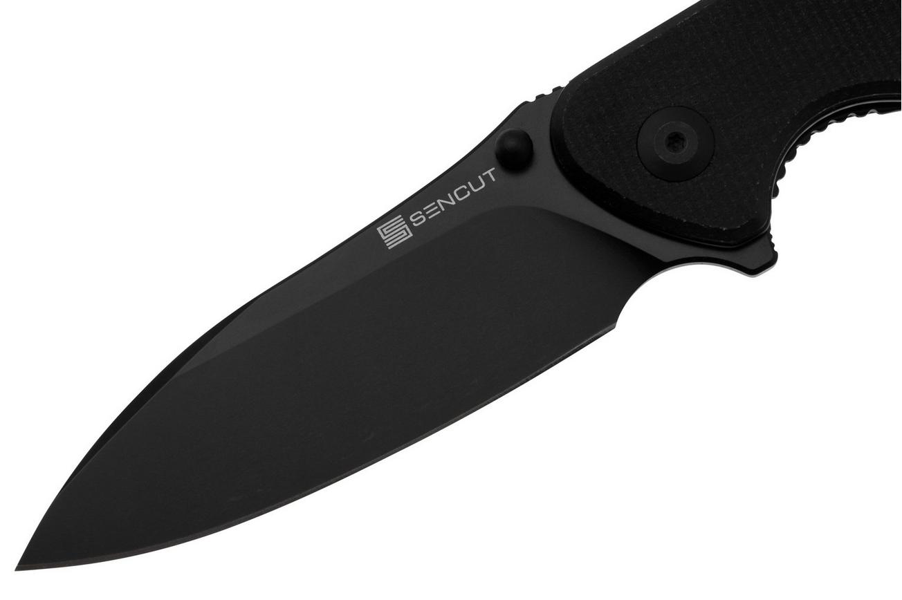 Sencut Borzam S23077-3 Black 9Cr18MoV, Black Canvas Micarta zakmes